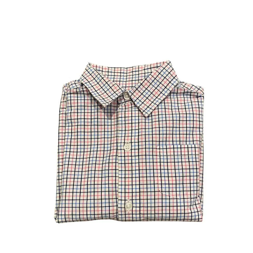 Janie and Jack Toddler Boy's Pink & Blue Plaid Button Down Shirt